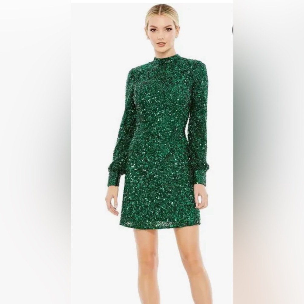 Mac Duggal Emerald Green Sequin Dress